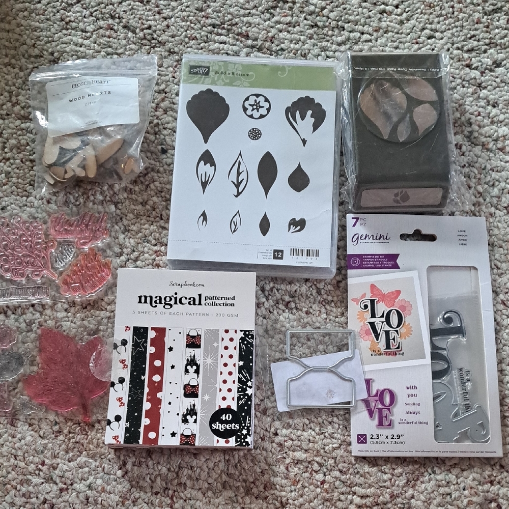 Crafting Supplies Set with Stamps and Dies